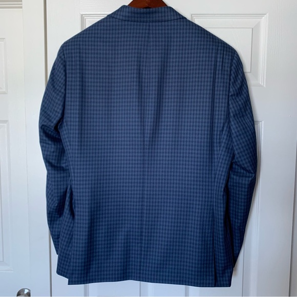 Michael Kors Blue/Black Plaid Dress Coat - Picture 3 of 8